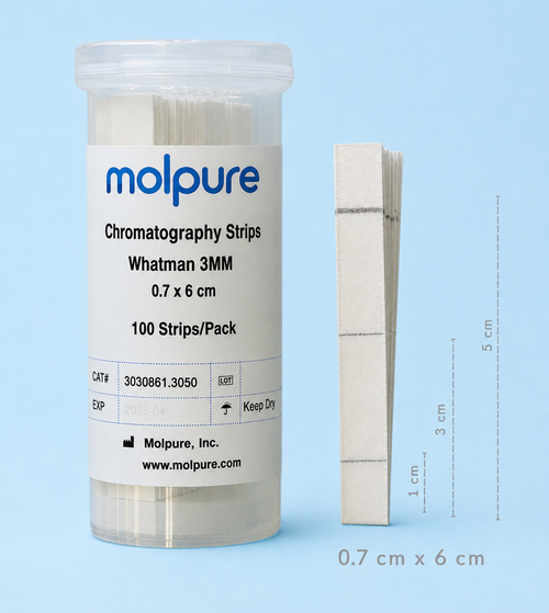 Gray TLC Chromatography Strips, 0.7 x 6 cm, 100 Strips/Pkg