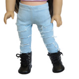 Fits 18" dolls like American Girl and Our Generation


Includes: boots


These boots have a lace-up design and hard black soles.