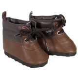 Two-Tone Brown Hiking Boots for 18 inch boy or girl dolls.