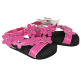 Dark Pink Flower Sandals for 18 inch dolls.