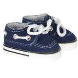 Fits 18" dolls like American Girl or Our Generation doll

Includes: shoes

Navy slip-on boat shoes with functional laces.