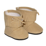 Boho-style fringe ankle boots for 18 inch American Girl dolls.