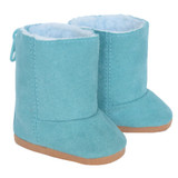 Fits 18" dolls like American Girl and Our Generation

Includes: boots

Made with a soft and supple aqua blue suede-like material, these Dugg boots are both trendy and practical. The interior is warmly lined with white fleece, which will keep your doll's feet cozy and comfortable even on the coldest days. They fasten via a convenient zipper located at the back, making them easy to put on and take off. The tan foam sole provides durable support for your doll's feet while also adding a touch of contrast to the design. These boots are a must-have for any modern doll's wardrobe.