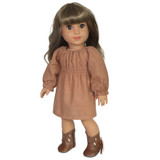 Fits 18" dolls like American Girl and Our Generation


Includes: dress

Woven dress with shirred bodice. Elasticized neck and cuffs. Velcro closure in back.

Fabric: 100% cotton.

Color: terracotta with allover woven "x" print.