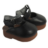 Fits 18" dolls like American Girl doll

Matte black platform clogs with velcro strap closures.