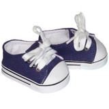 Fits 18" dolls like American Girl and American Boy
Navy blue canvas low-rise sneakers with laces.