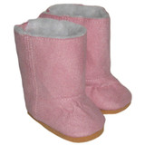 Fits 18" dolls like American Girl and Our Generation

Includes: boots

Made with a light pink suede-like material, these Dugg boots are lined with white fleece.  The fasten with zippers on the back.