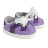 Fits 18" dolls like American Girl doll

Two-tone purple sneakers with white laces and trim.