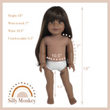 Measurements for 18 inch American Girl dolls.