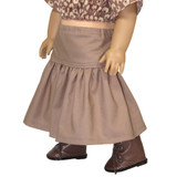 SK15.  18" doll skirt. Light cocoa brown peasant midi.