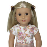 Fits: 18" dolls
Includes: top
Upcycled knit top with short sleeves and Velcro closure in back. Boho floral design.
PLEASE NOTE: the design placement will vary on each shirt.
Color: white, pink, orange, yellow