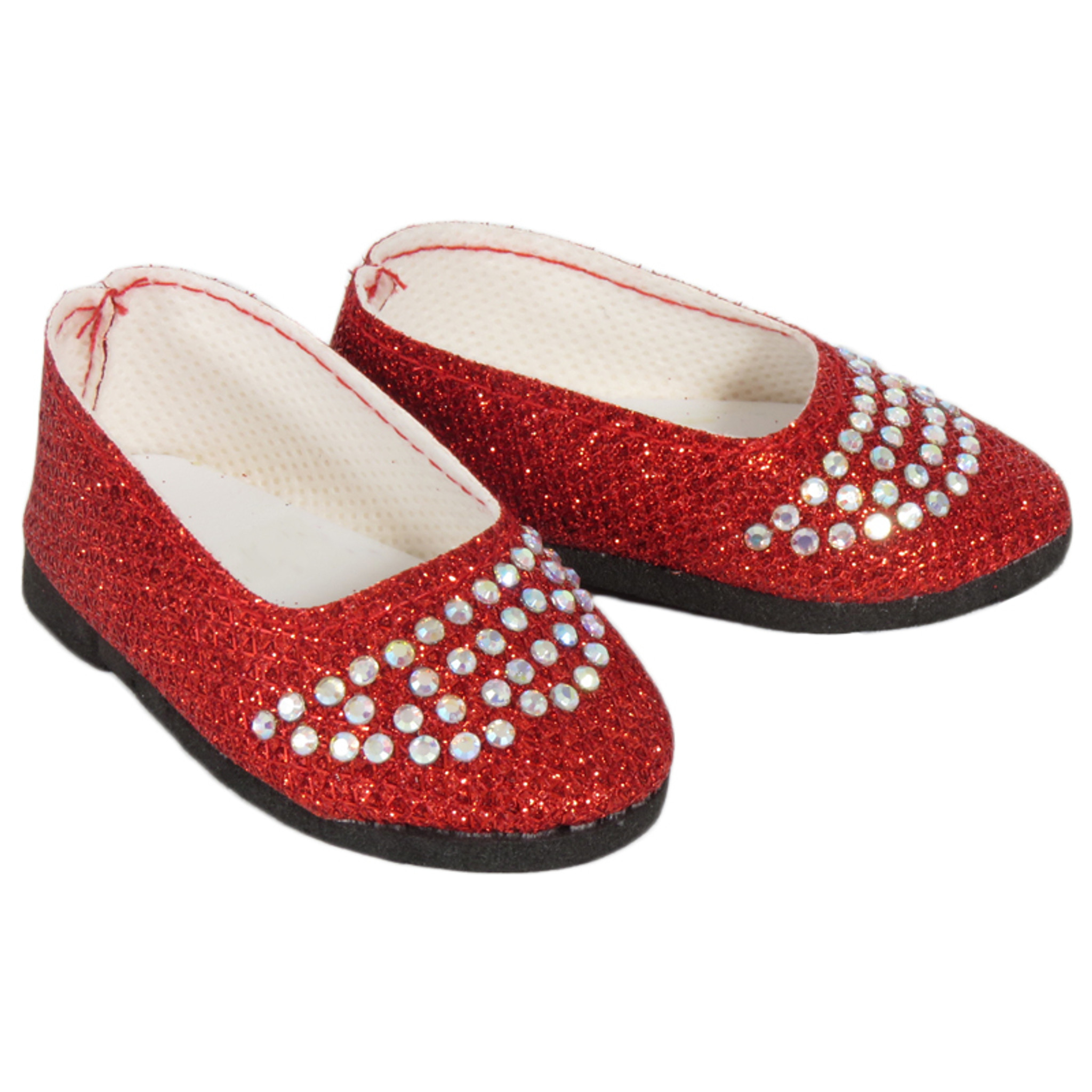 red glitter shoes girl