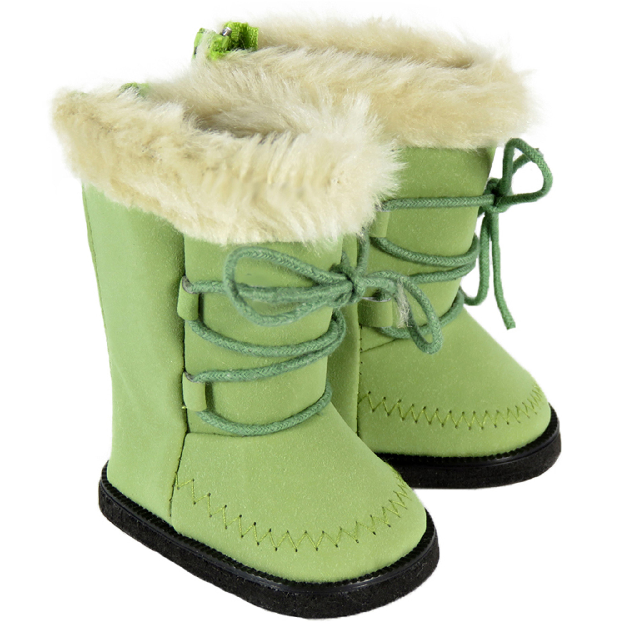 K70. Green boots with fur for 18