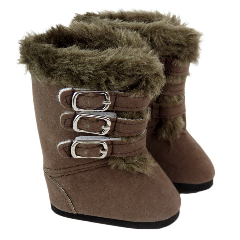 K28. Dark Brown Boots with Fur and 