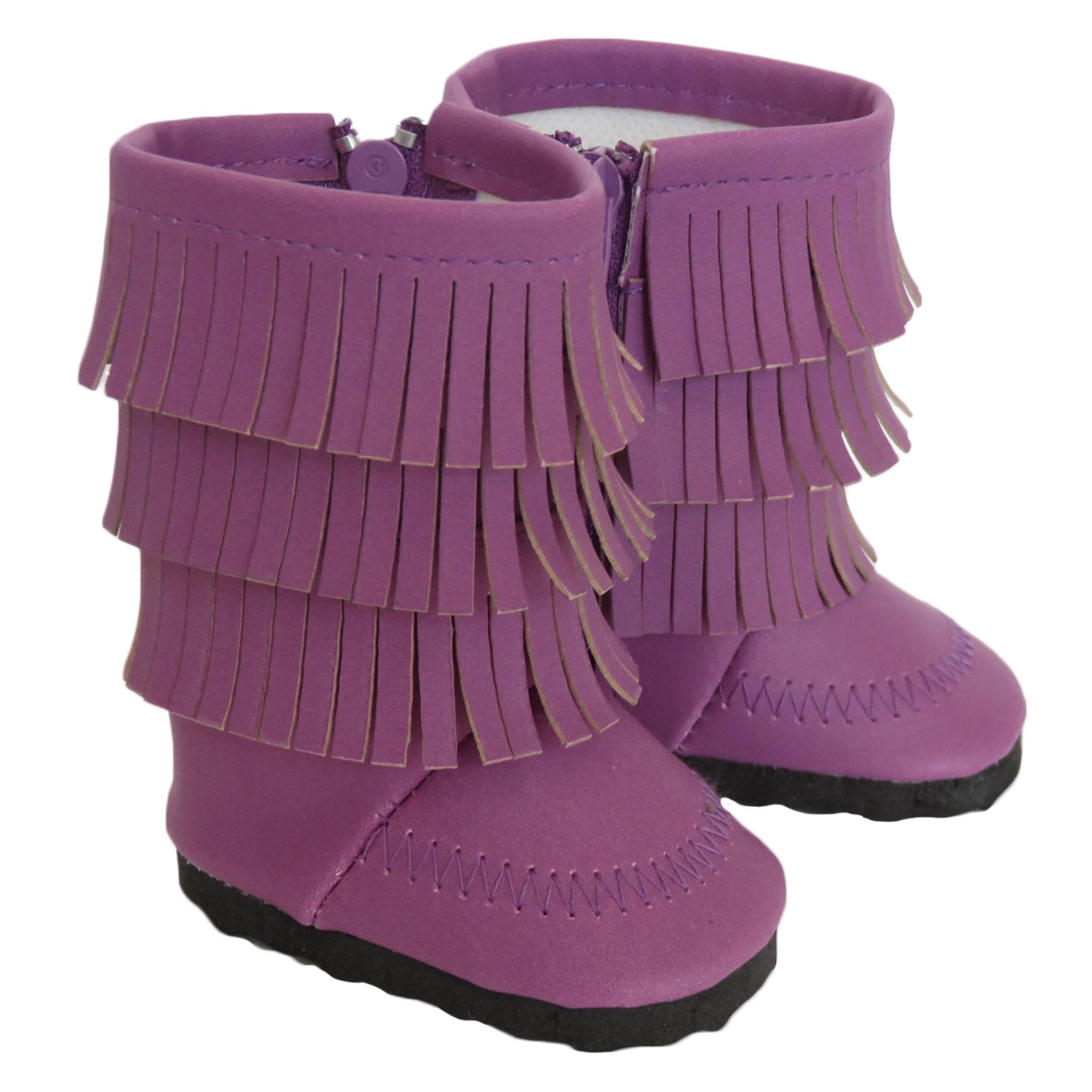 purple fringe boots