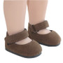 Fits: 14" dolls like Wellie Wishers

Includes: shoes

Light brown suede Mary Janes with velcro straps and black foam soles. 