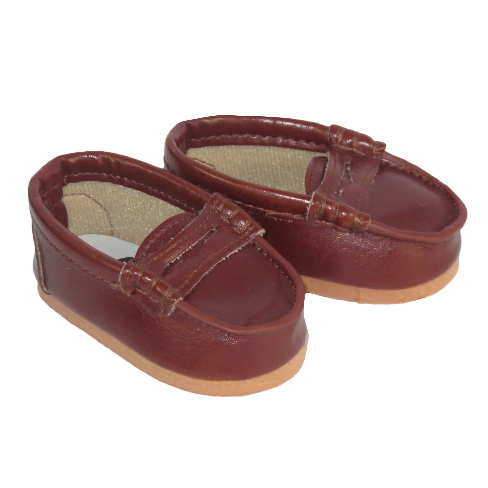 J20. Brown penny loafers for 18