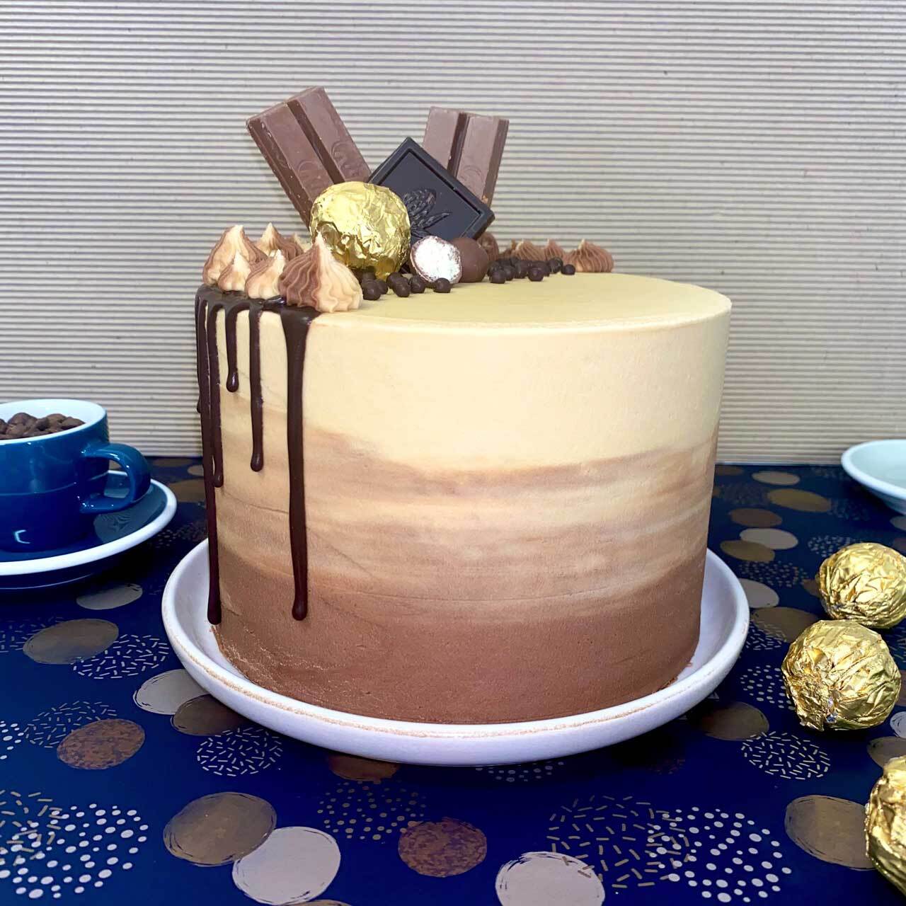 Cake and coffee chocolate mud cake