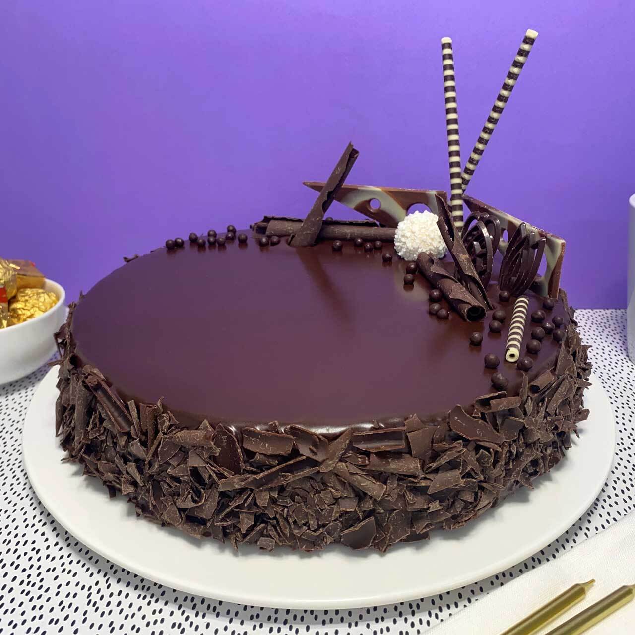 Designer Chocolate Mud Cake with elegant decoration