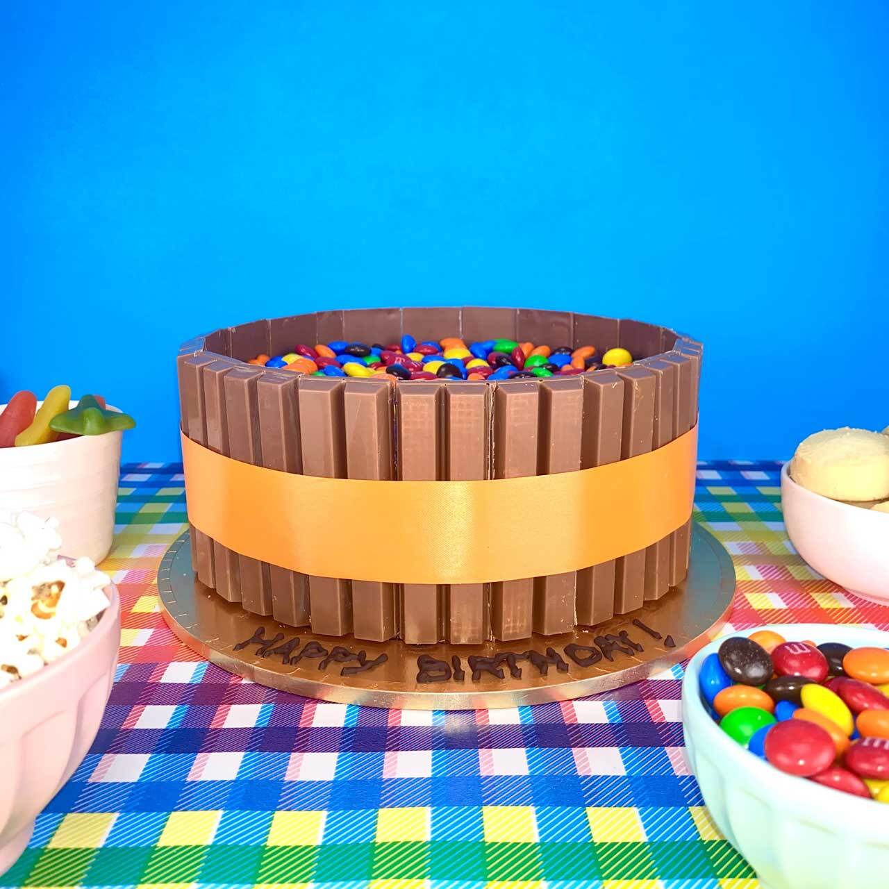 KitKat and M&M chocolate cake