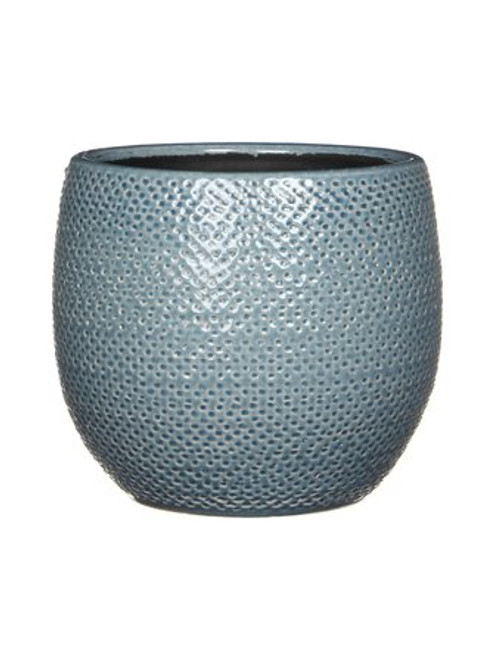 Gabriel pot round blue - h16xd18cm