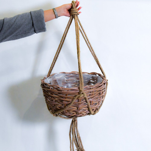 Vesta hanging basket d. brown - h28xd45cm