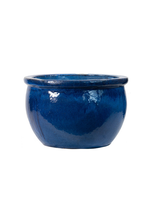 Round Wide Blue Ceramic 50x31H