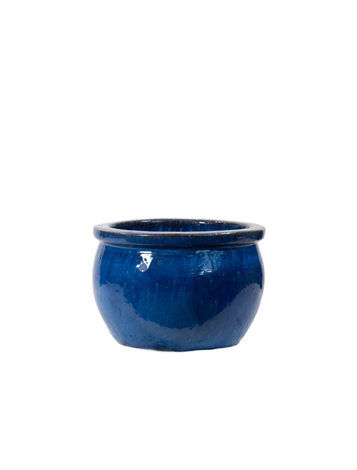 Round Wide Blue Ceramic 29x19H