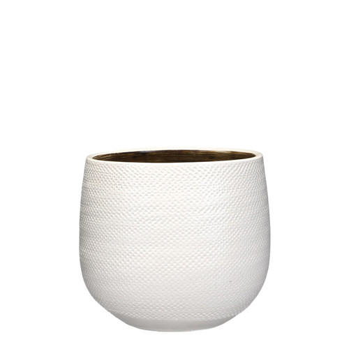 Gabriel pot round white - h20xd25 cm