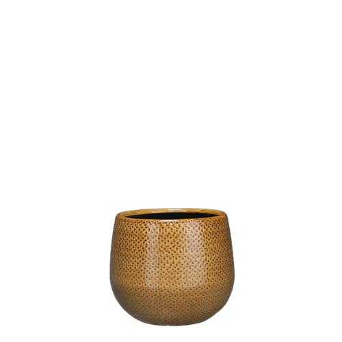 Gabriel pot round ochre - h14xd16 cm