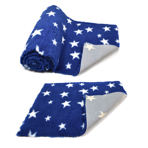 Non Slip Vet Bedding - Navy Blue with White Stars