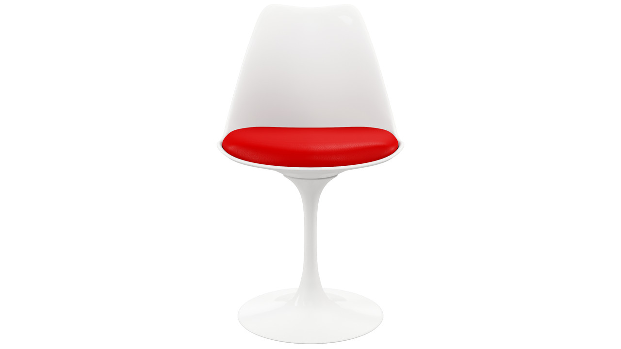 Tulip Swivel Side Chair, Red