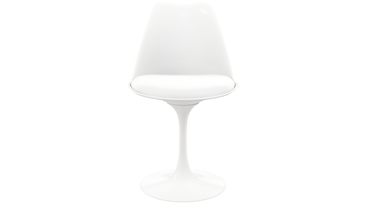 Tulip Swivel Side Chair, White