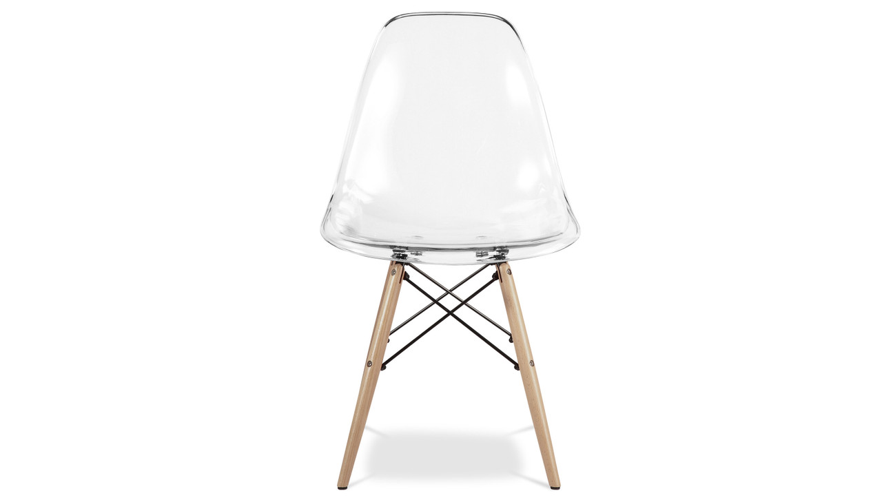 Eiffel Chair With Wood Legs, Clear