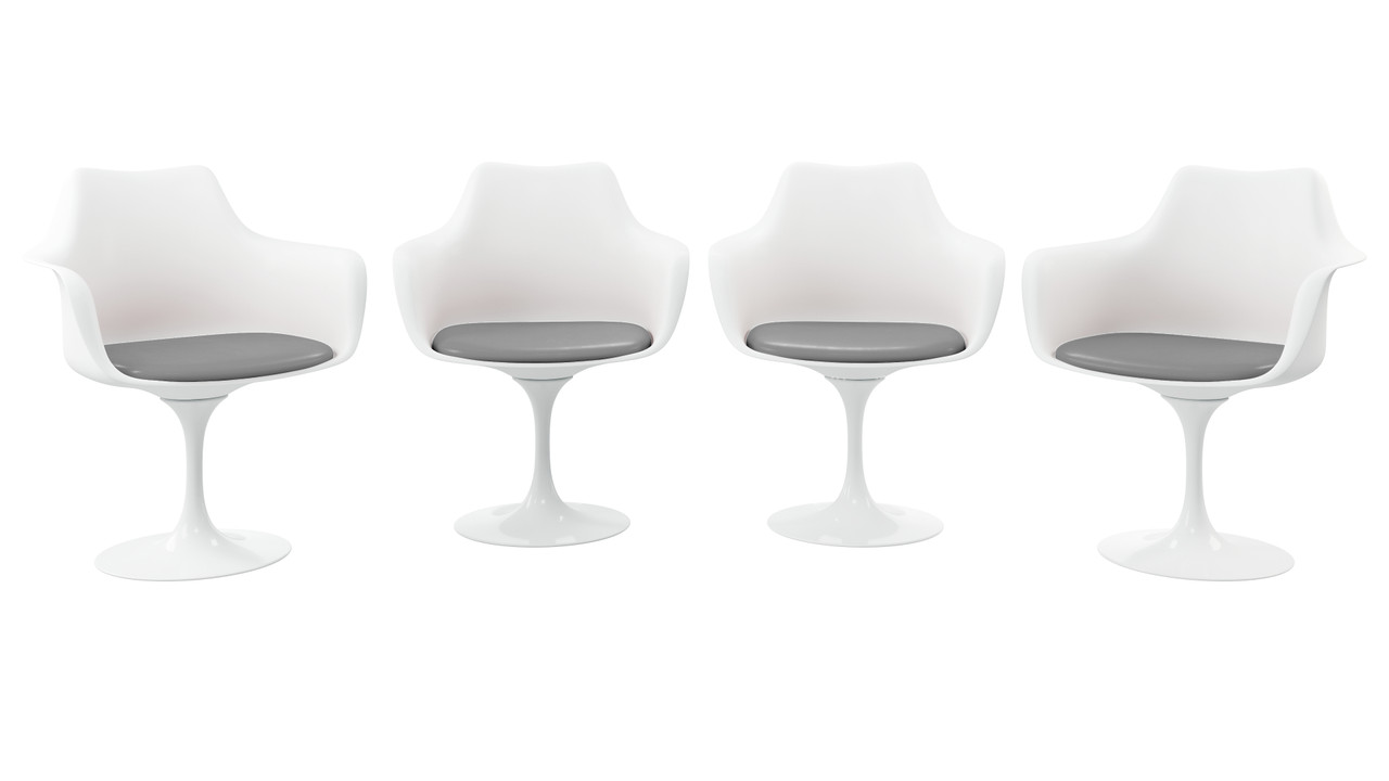 Tulip Swivel Armchair, Gray