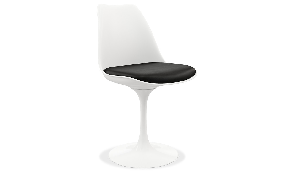 Tulip Swivel Side Chair, Black
