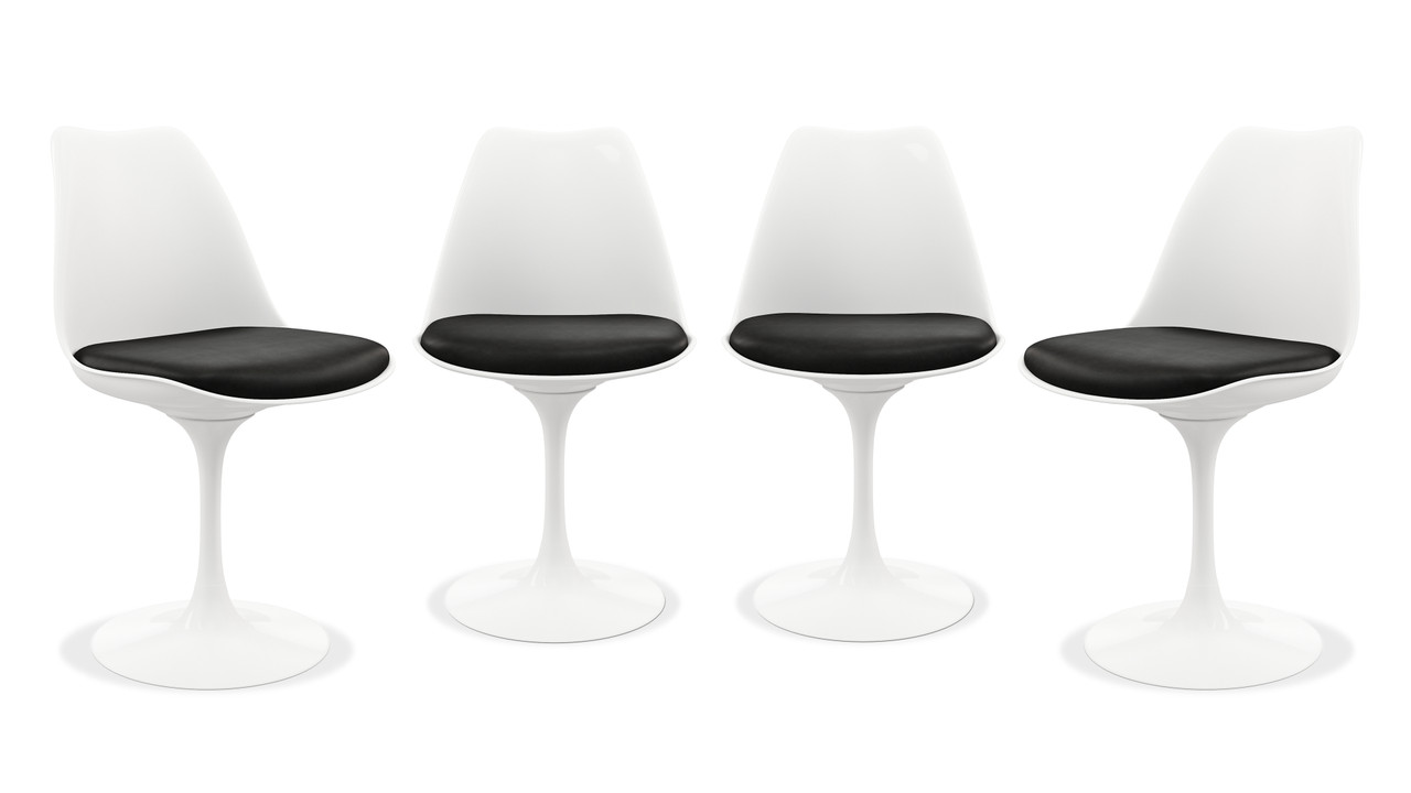 Tulip Swivel Side Chair, Black