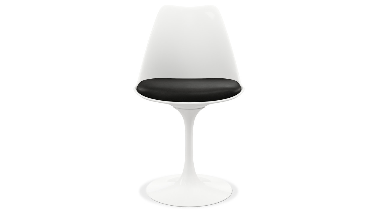 Tulip Swivel Side Chair, Black
