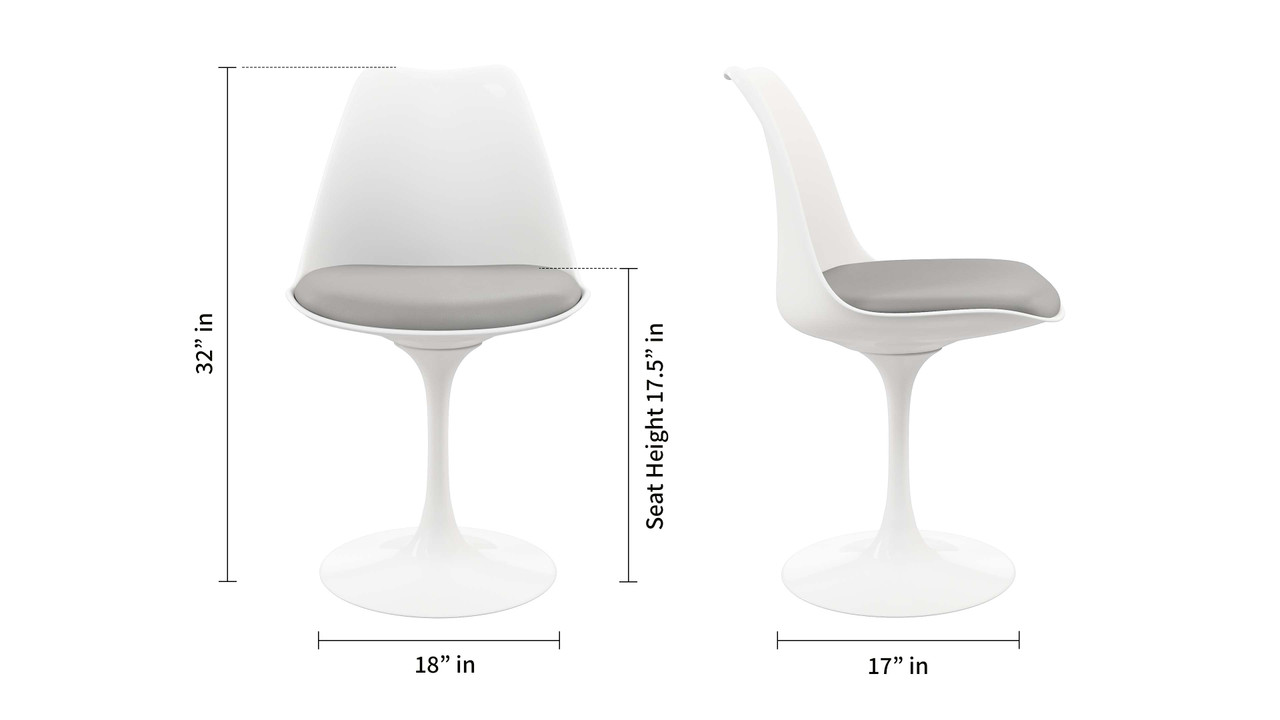 Tulip Swivel Side Chair, Gray