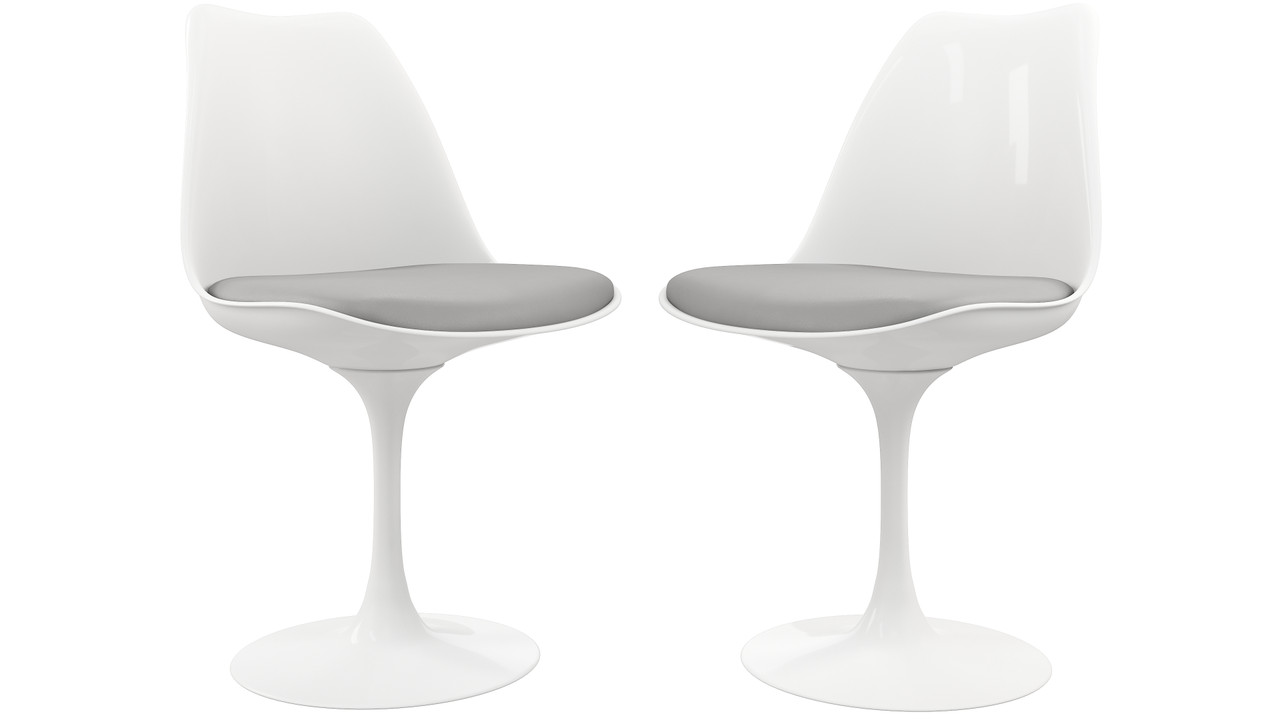 Tulip Swivel Side Chair, Gray