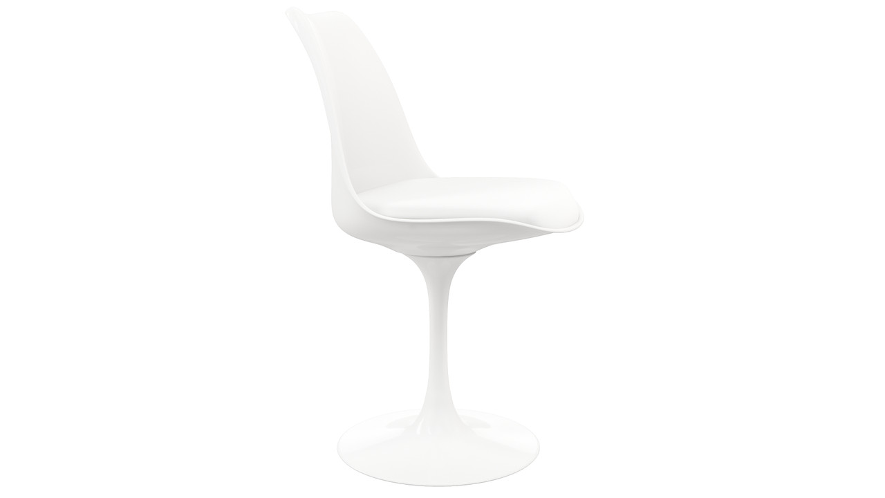 Tulip Swivel Side Chair, White