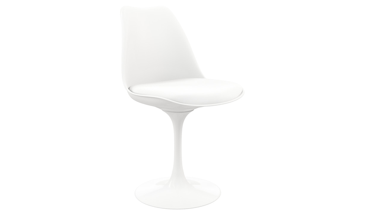 Tulip Swivel Side Chair, White