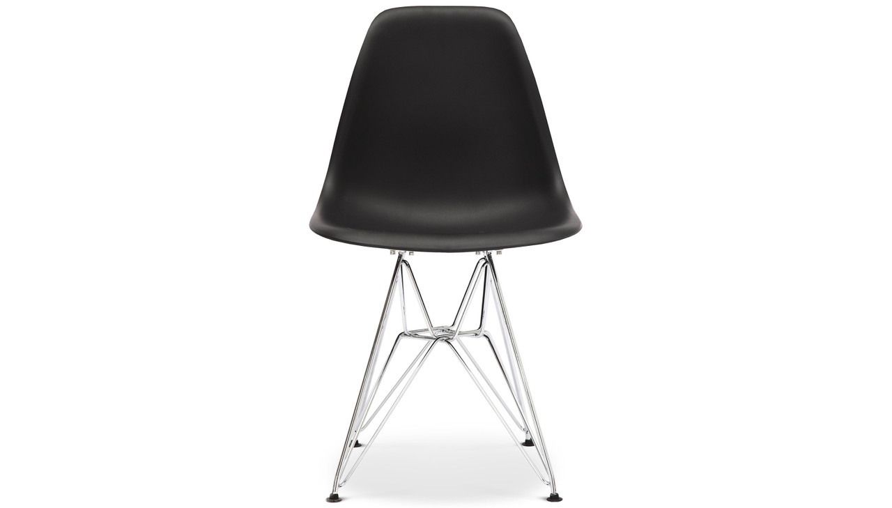 Eiffel Chair With Steel Legs, Black