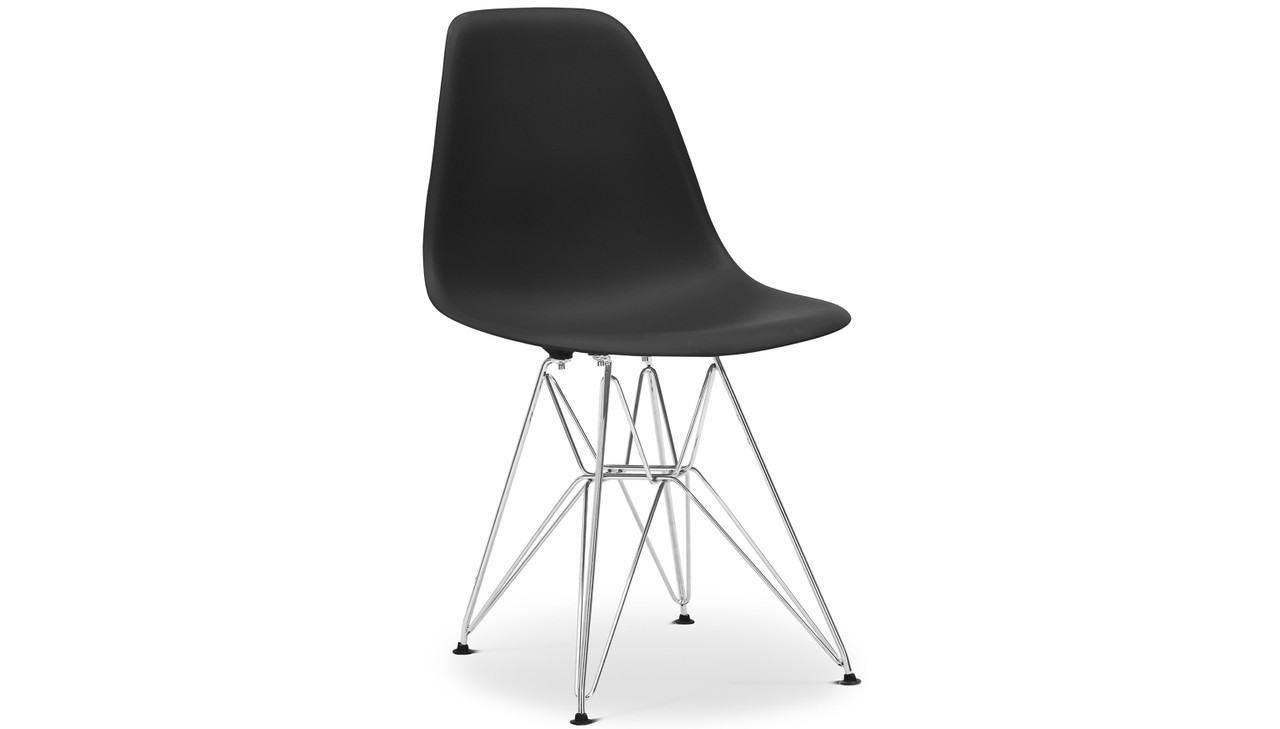 Eiffel Chair With Steel Legs, Black