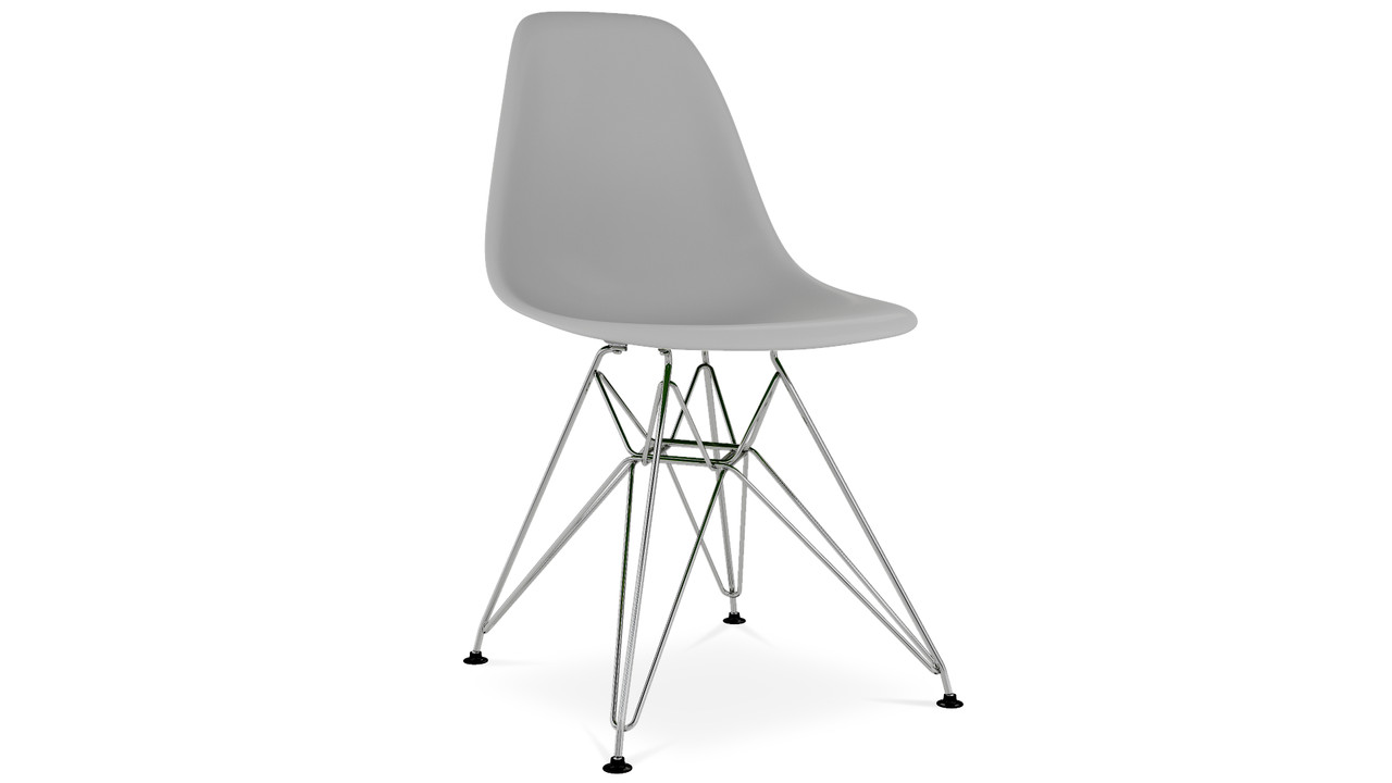Eiffel Chair With Steel Legs, Gray