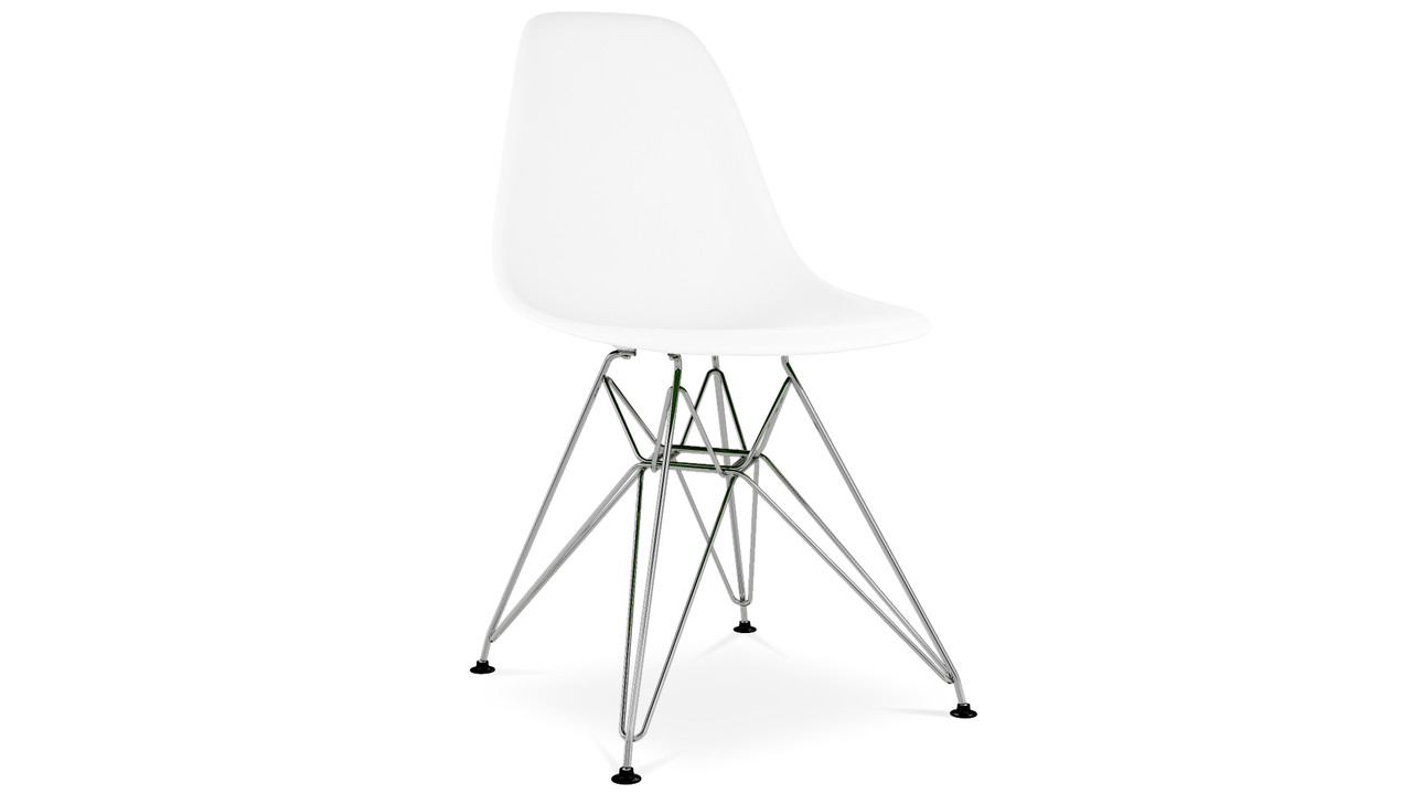 Eiffel Chair With Steel Legs, White