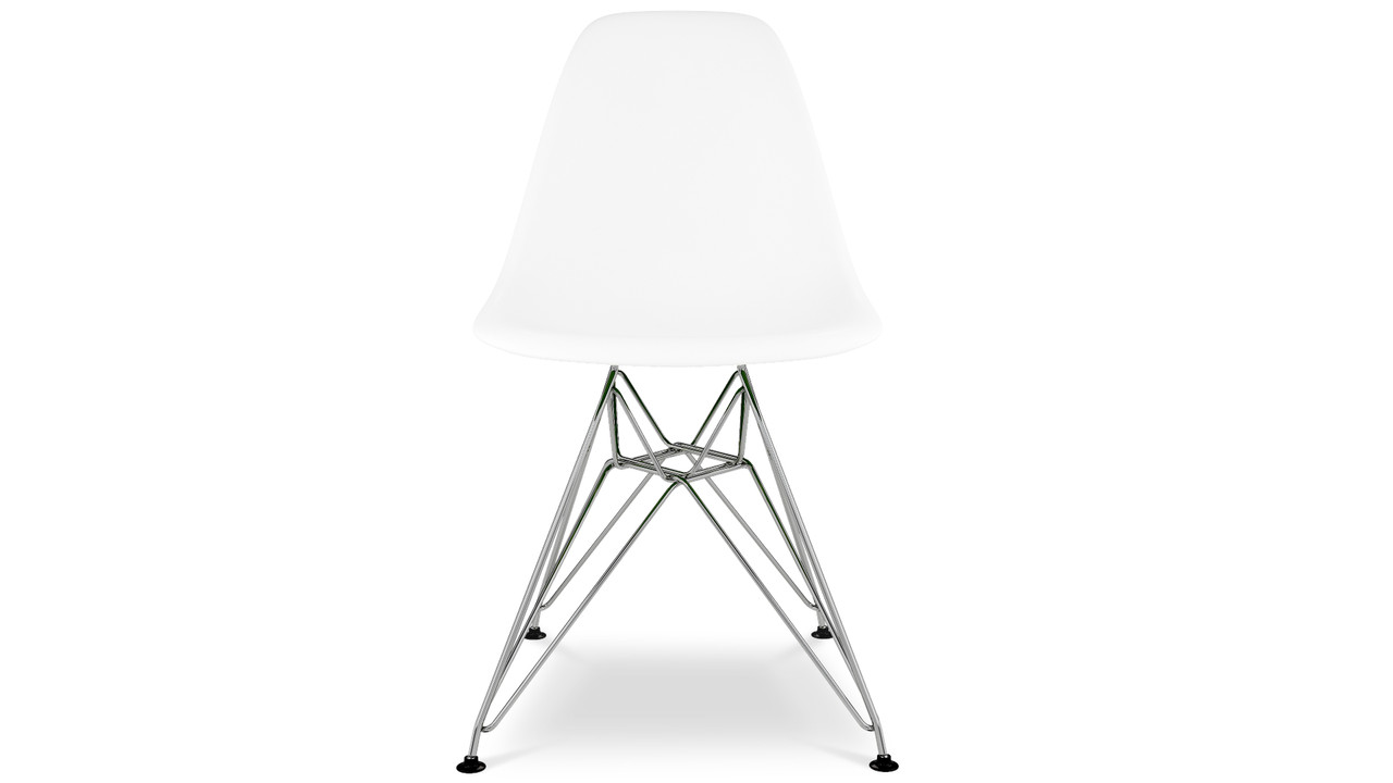 Eiffel Chair With Steel Legs, White Eiffel Chair With Steel Legs, White