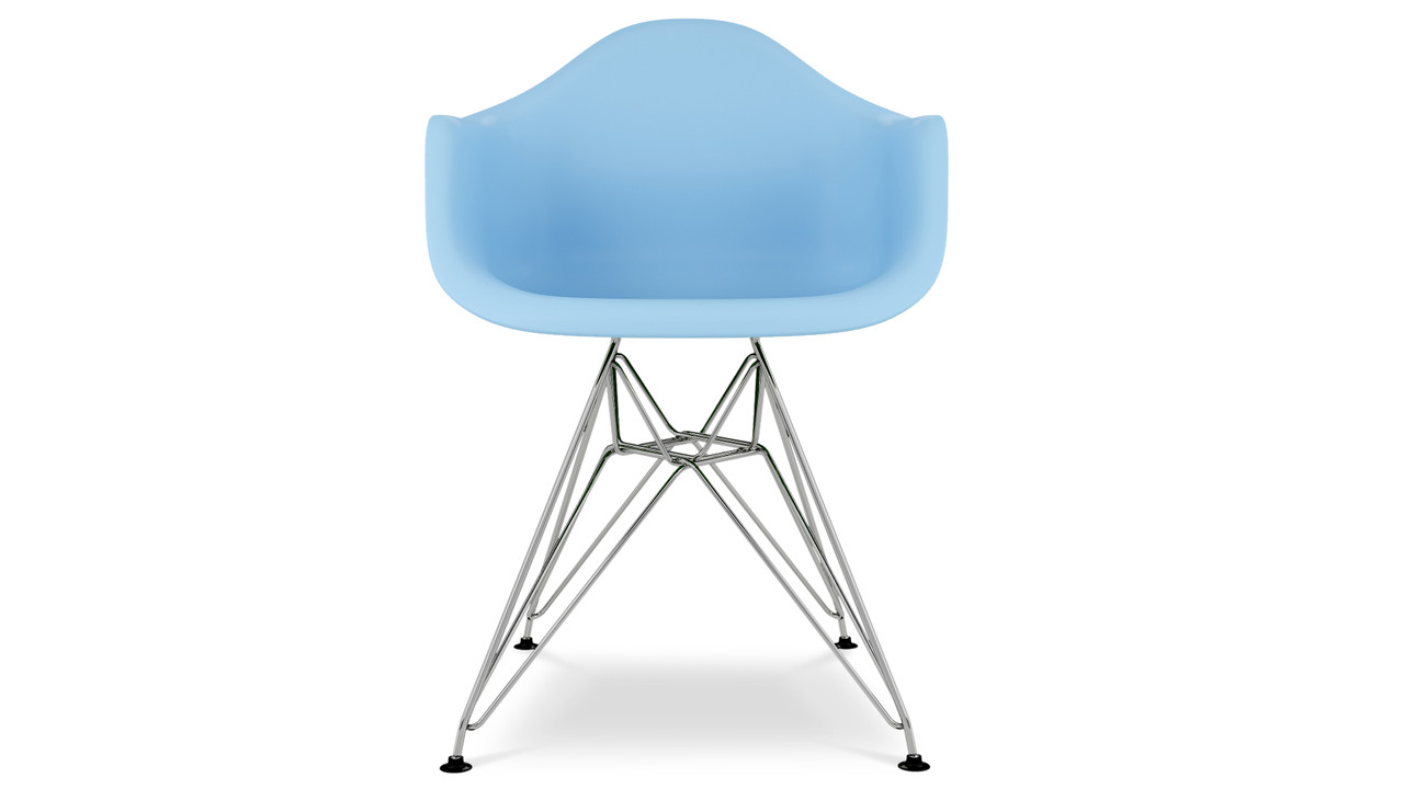 Eiffel Armchair With Steel Legs, Blue