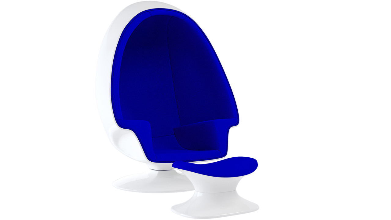 Alpha Egg Chair & Ottoman, Blue