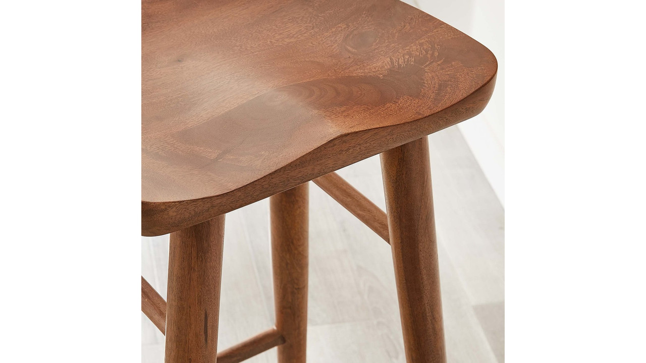 Luca Wooden Bar Stool, Walnut
